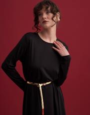 yanı yırtmaçlı içlik elbise siyah 3