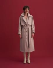 gagass kuşaklı düğmeli trench vizon 3