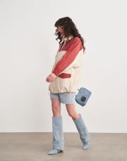 dalia geniş yaka fermuarlı yağmurluk bordo 3