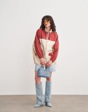 dalia geniş yaka fermuarlı yağmurluk bordo 4