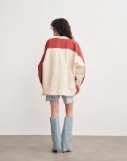 dalia geniş yaka fermuarlı yağmurluk bordo 5