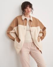 dalia geniş yaka fermuarlı yağmurluk camel