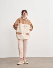 dalia geniş yaka fermuarlı yağmurluk camel 2