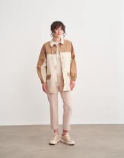 dalia geniş yaka fermuarlı yağmurluk camel 3