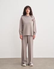 carina nervürlü palazzo pantolon gri 3