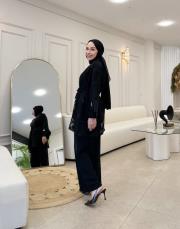 kolu broşlu üçlü takım siyah 4