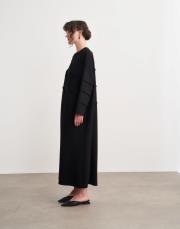 jose dikiş detay basic elbise siyah 3