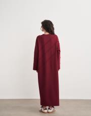 jose dikiş detay basic elbise bordo 3