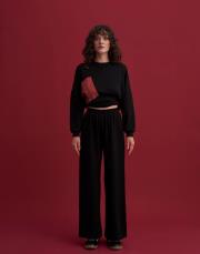 celia pile detaylı palazzo pantolon siyah 3