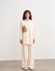 celia pile detaylı palazzo pantolon ekru 2