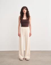 celia pile detaylı palazzo pantolon ekru 3