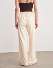 celia pile detaylı palazzo pantolon ekru 4