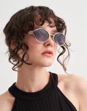 mi ithal gold çerçeveli oval güneş gözlüğü siyah