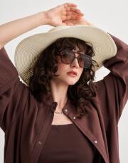 vh ithal leopar çerçeveli güneş gözlüğü kahve