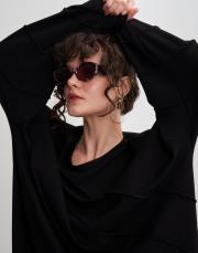 pr ithal kalın çerçeveli güneş gözlüğü mürdüm