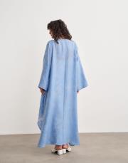 ellery ipek keten karışımı yakma abaya mavi 4
