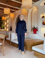 fiona canvas anvelop detay gömlek lacivert 2