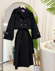 iki parça tasarım trenc siyah