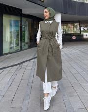 iki parça tasarım trenc haki 2