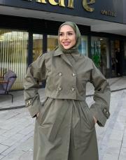 iki parça tasarım trenc haki 4