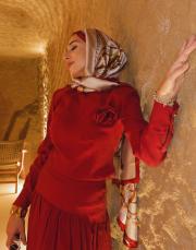 jayla tensel arkası fermuarlı bluz bordo