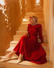 jayla tensel arkası fermuarlı bluz bordo 2