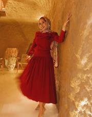 jayla tensel etek bordo 2