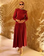 jayla tensel etek bordo 5