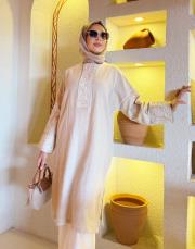 alessa keten uzun tunik taş 4