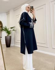 alessa keten uzun tunik lacivert 2