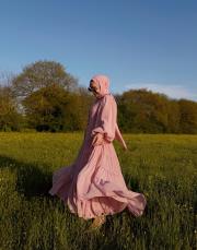 elenya şifon elbise pembe 2