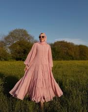 elenya şifon elbise pembe 3