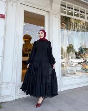 elenya şifon elbise siyah