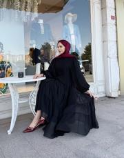 elenya şifon elbise siyah 3