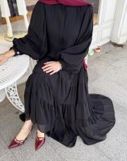 elenya şifon elbise siyah 4