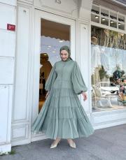 elenya şifon elbise yeşil 2