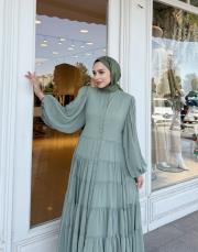 elenya şifon elbise yeşil 3