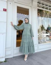 elenya şifon elbise yeşil 4