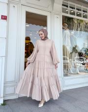 elenya şifon elbise bej 2