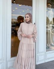 elenya şifon elbise bej 4