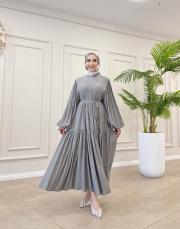 talia viscon katkat elbise gri 3