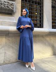 talia viscon katkat elbise mavi 3