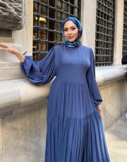 talia viscon katkat elbise mavi 5