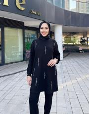 noppe inci detay basic sweat siyah 2