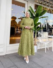 güpür düğmeli kemerli ithal yeşil 2