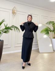 belinda pamuklu kalem etek siyah 2