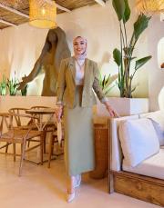 belinda pamuklu kalem etek yağ yeşili