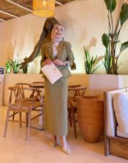 belinda pamuklu kalem etek yağ yeşili 2