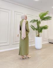 belinda pamuklu kalem etek yağ yeşili 5