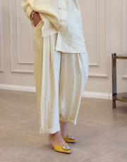 alfreda pile detay  modal pantolon sarı 2